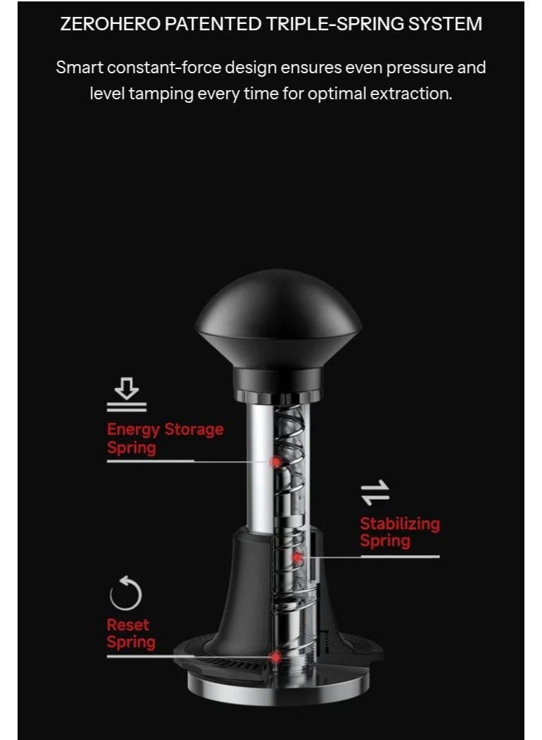 زيروهيرو مكبس ضغط قابل للتعديل ومعاير من زيرو هيرو - أداة باريستا 58 مم - Image 4